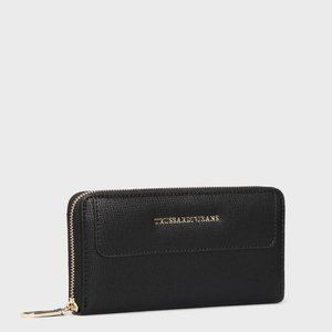 Trussardi Jeans Womens Zip Around Black Wallet